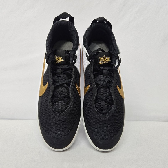 Nike Youth Team Hustle D 10 Basketball Shoes CW6735-002 Black Gold White Sz 6.5Y - Picture 6 of 11